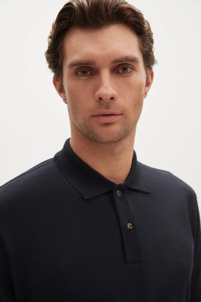 Damat Regular Fit Lacivert %100 Pamuk Polo Yaka T-shirt