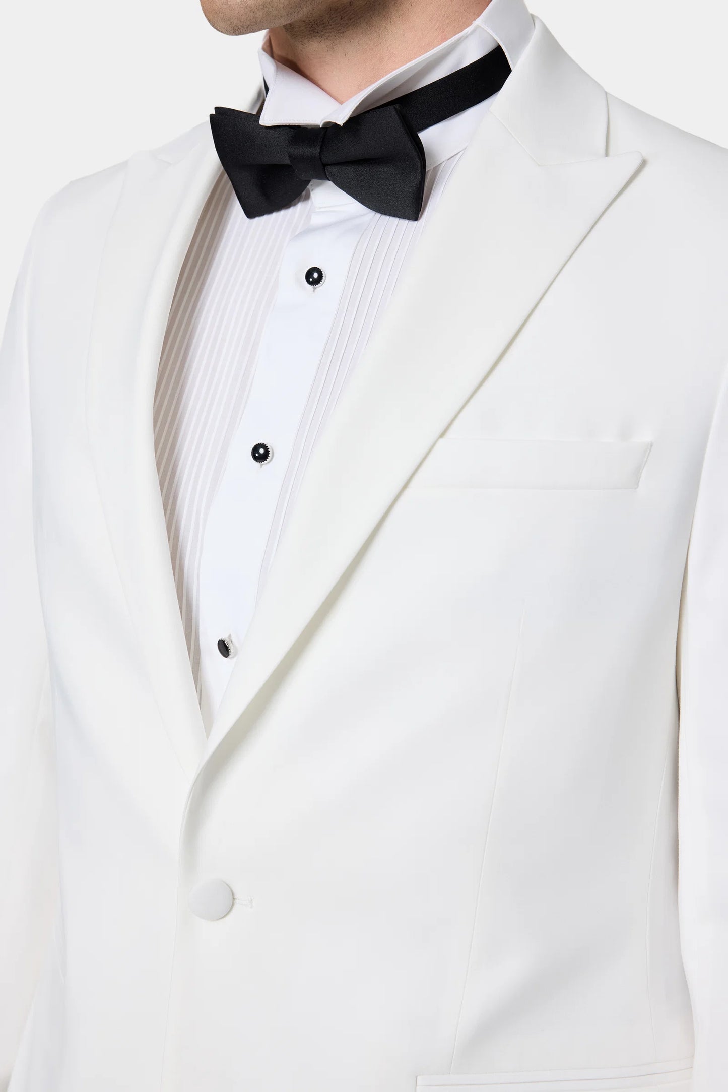 Tween Slim Fit Beyaz Düz Damatlık &amp; Smokin Takim