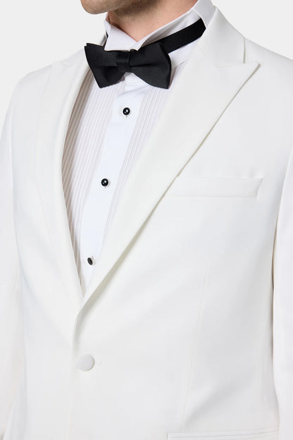 Tween Slim Fit Beyaz Düz Damatlık &amp; Smokin Takim