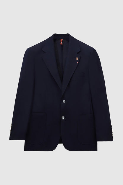Damat Comfort Lacivert Armürlü Kumaş Ceket