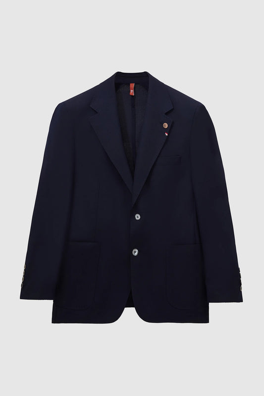 Damat Comfort Lacivert Armürlü Kumaş Ceket
