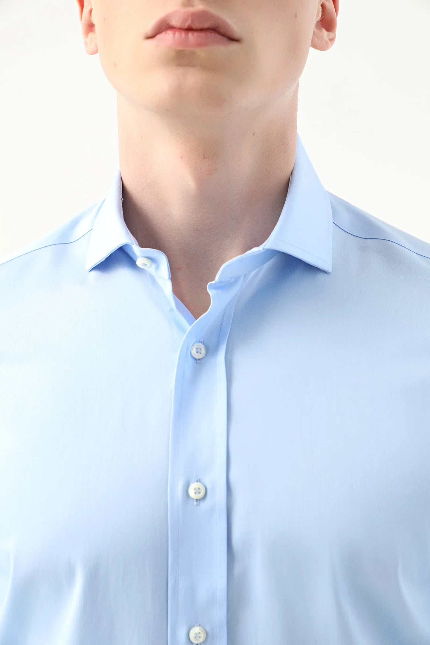 Damat Regular Fit Açık Mavi Düz Nano Care Gömlek