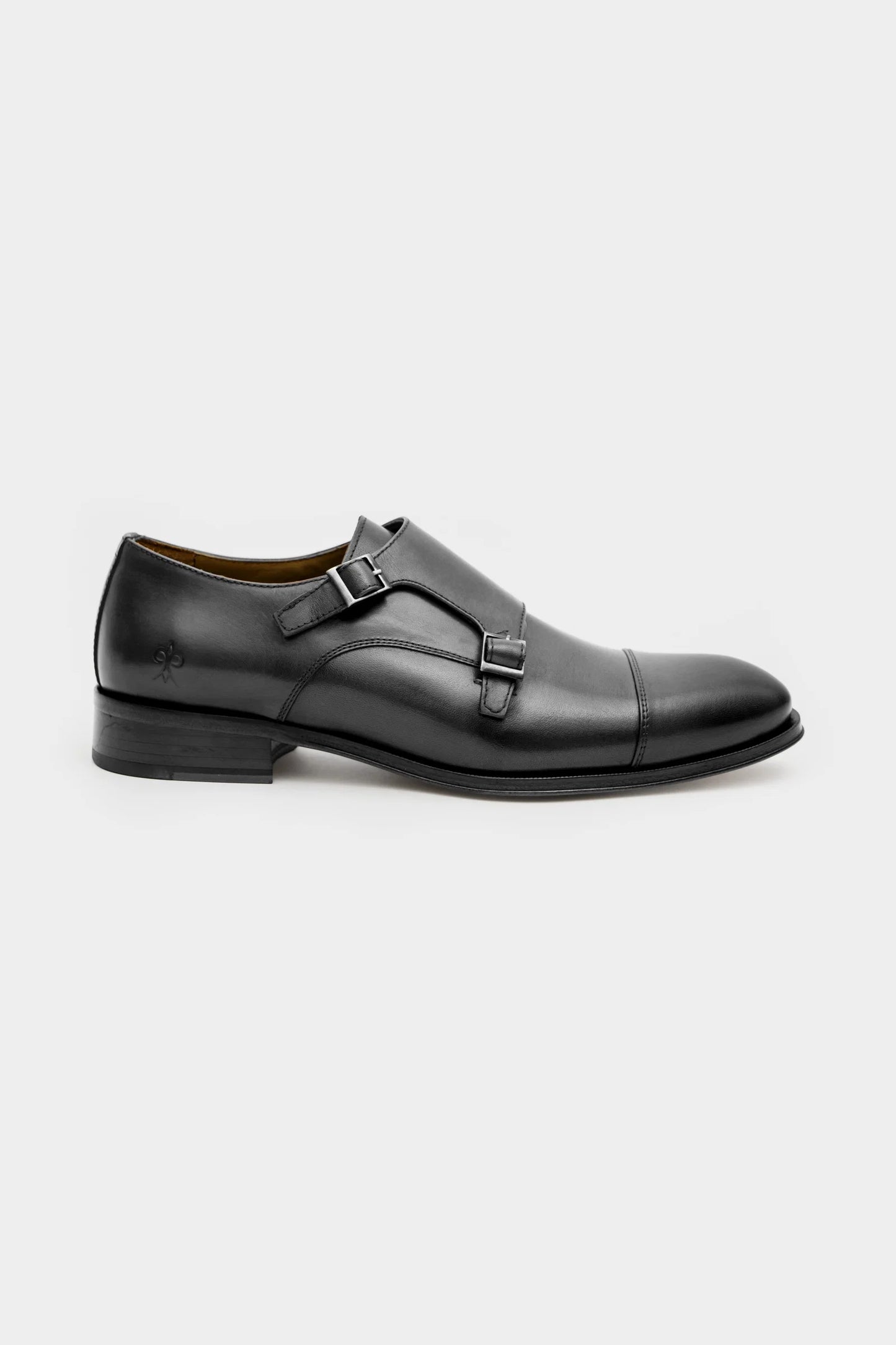 Damat Siyah Hakiki Deri Çift Tokalı Monk Strap Ayakkabı