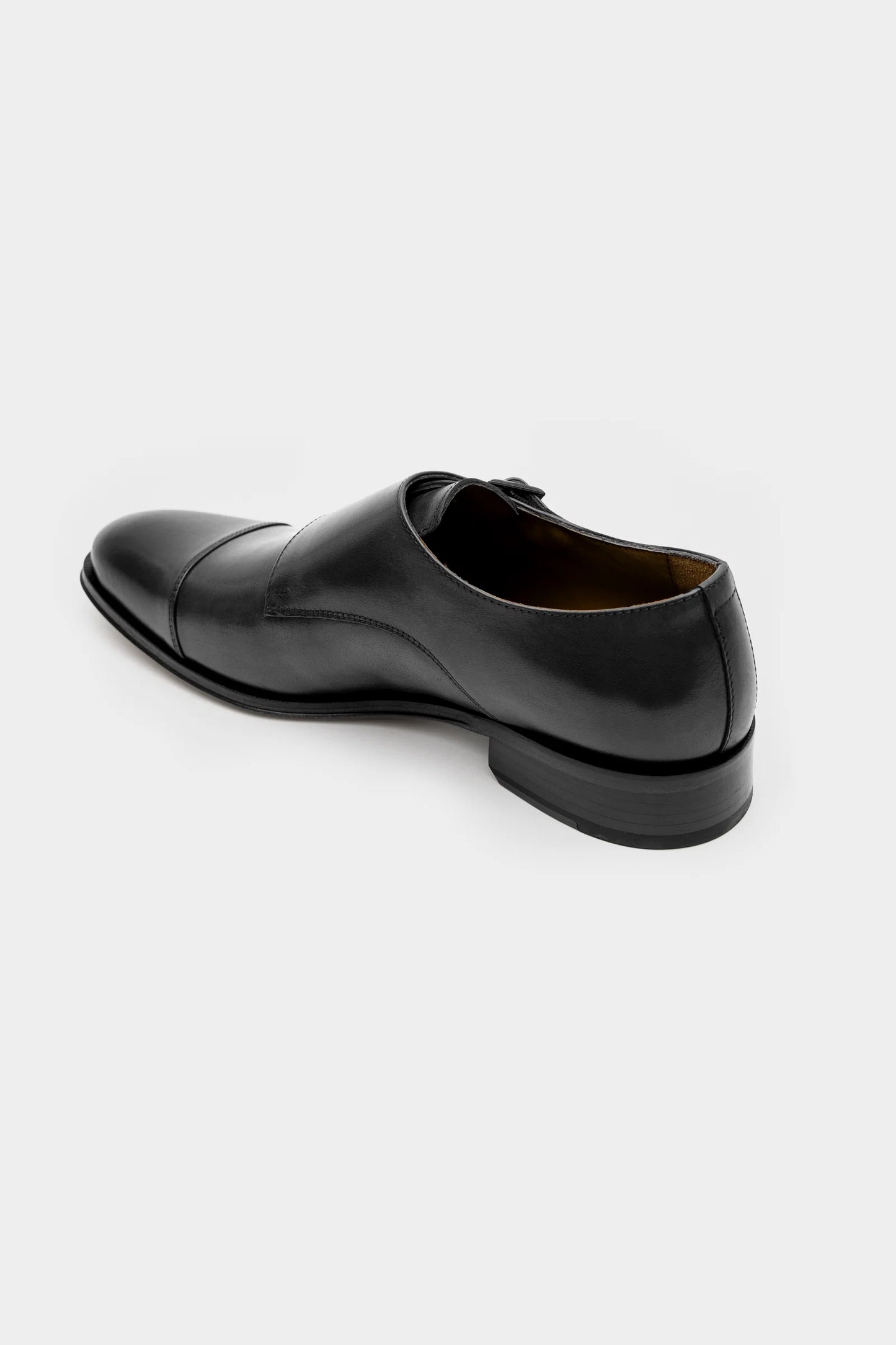 Damat Siyah Hakiki Deri Çift Tokalı Monk Strap Ayakkabı
