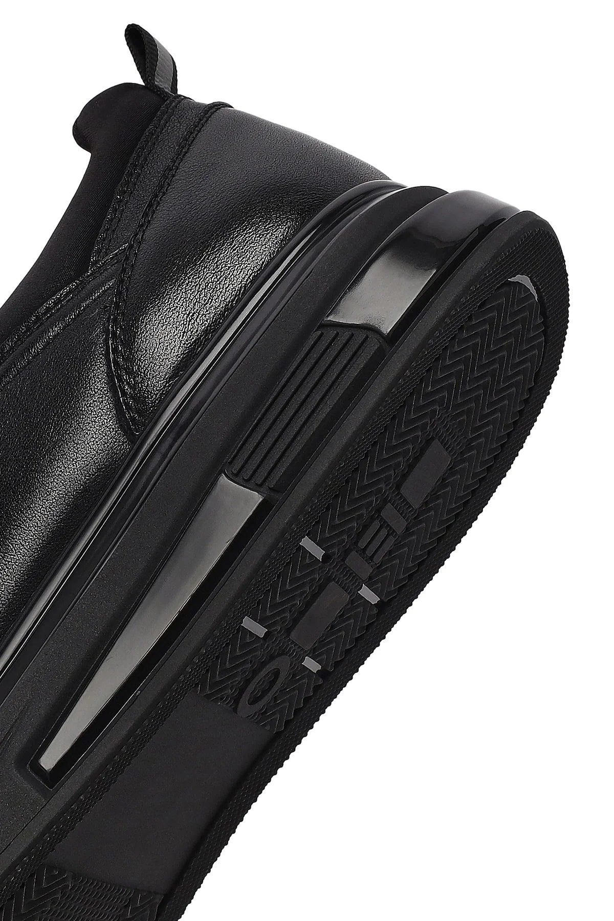 Erkek Siyah Bağcıklı Deri Sneaker