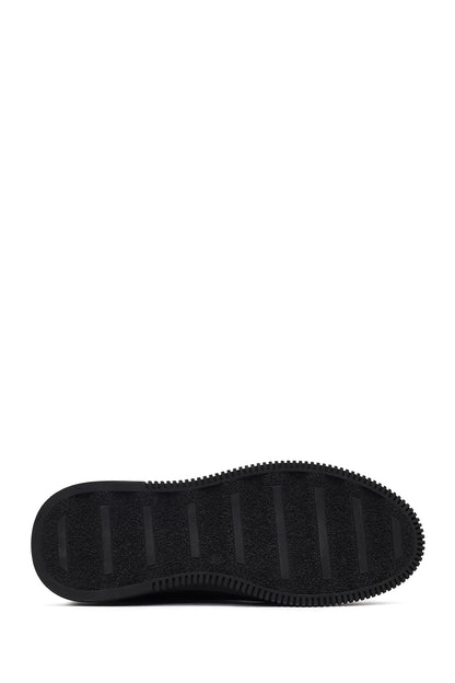 Erkek Haki Bağcıklı Kalın Tabanlı Nubuk Deri Sneaker