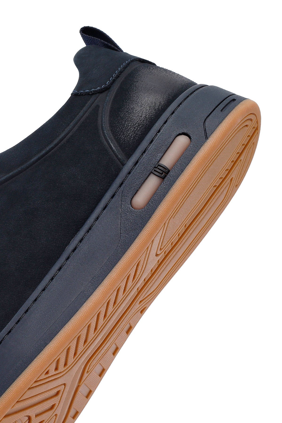 Erkek Lacivert Bağcıklı Nubuk Deri Sneaker