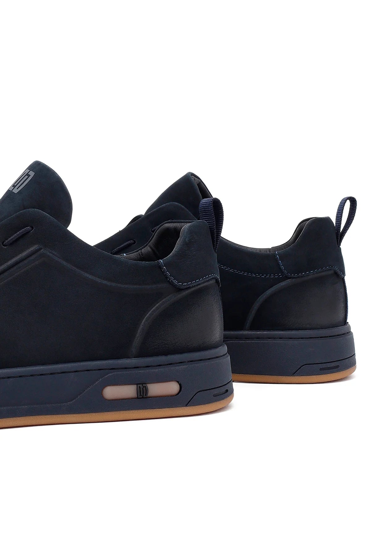 Erkek Lacivert Bağcıklı Nubuk Deri Sneaker