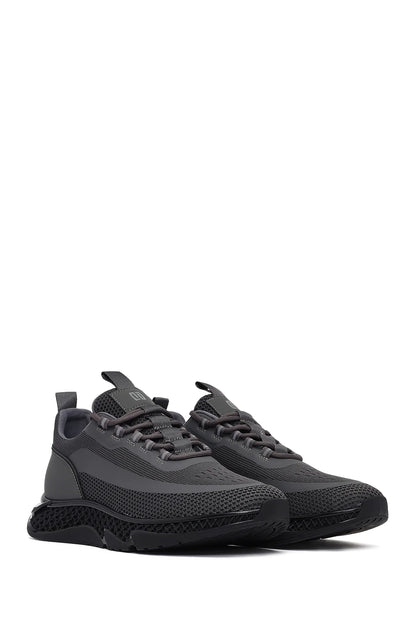Derimod Zero Erkek Gri Kalın Tabanlı Bağcıklı Kumaş Sneaker