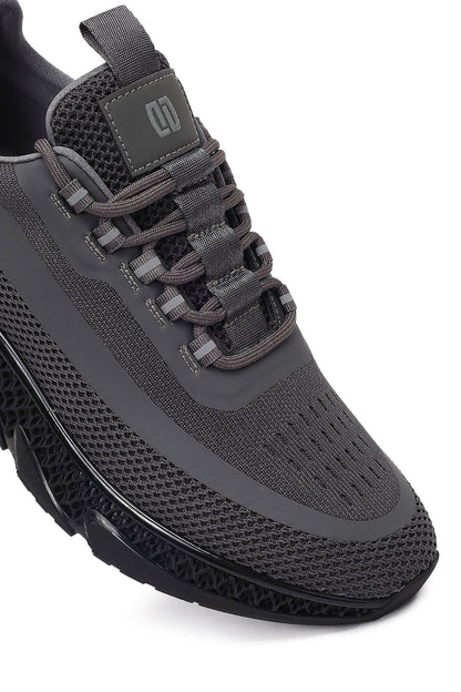 Derimod Zero Erkek Gri Kalın Tabanlı Bağcıklı Kumaş Sneaker