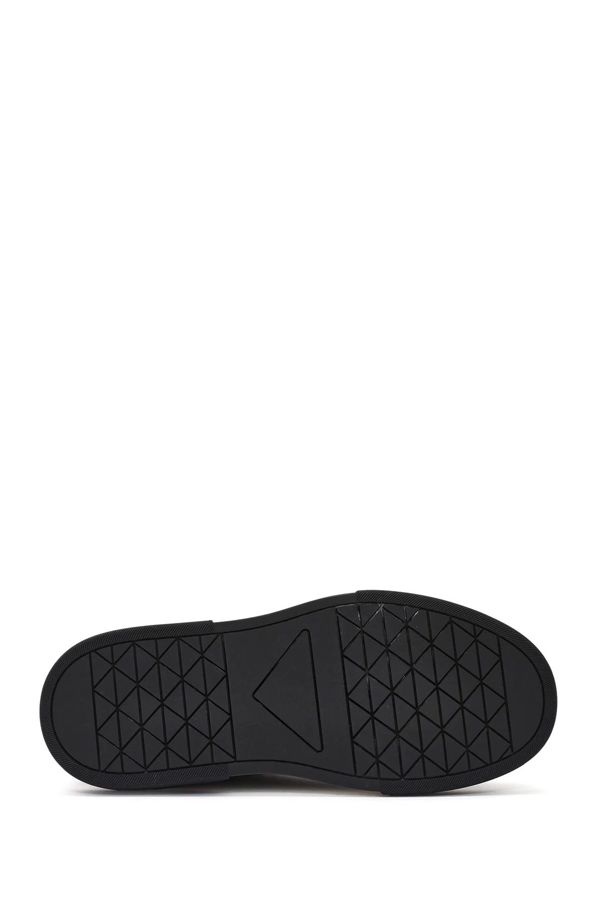 Erkek Siyah Bağcıklı Kalın Tabanlı Deri Sneaker
