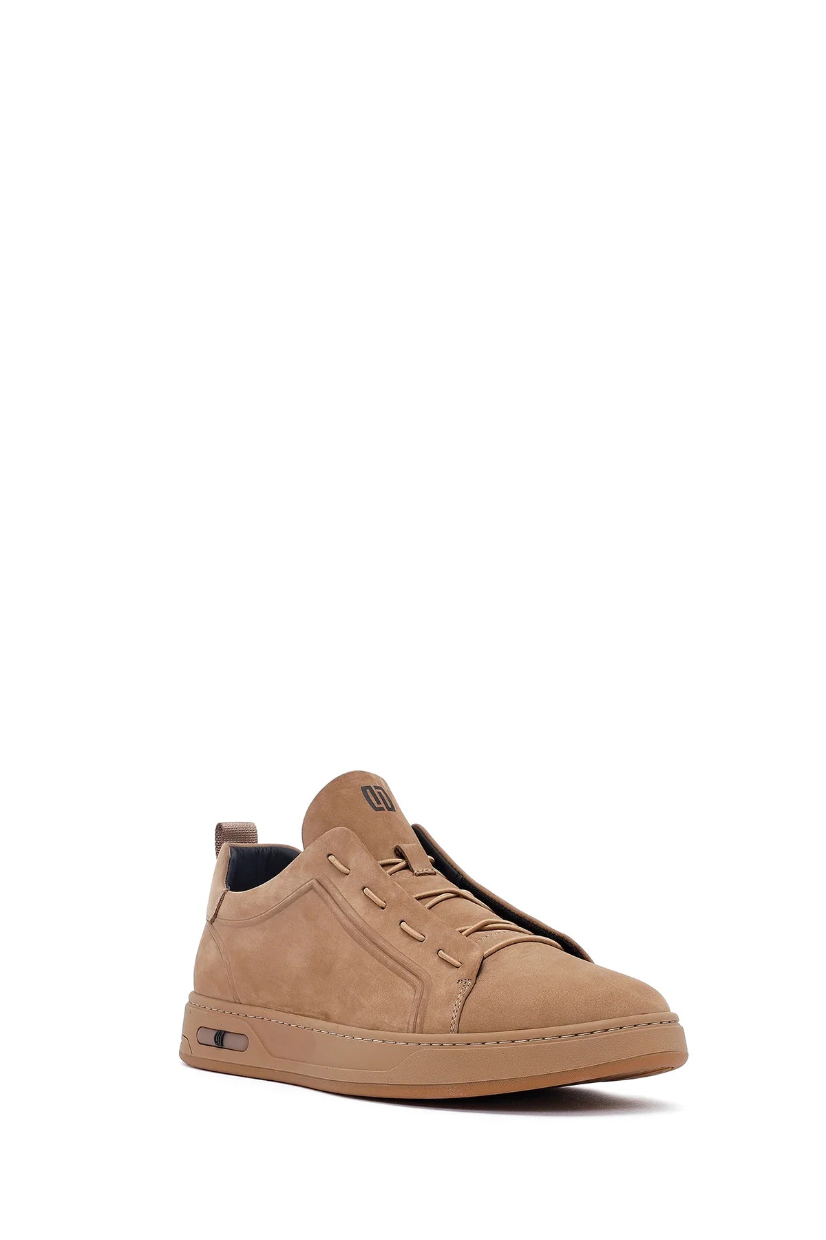 Erkek Vizon Bağcıklı Nubuk Deri Sneaker