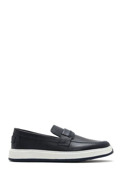 Erkek Lacivert Deri Loafer