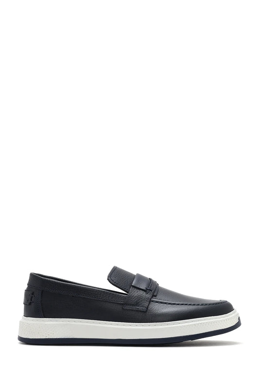 Erkek Lacivert Deri Loafer