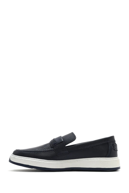 Erkek Lacivert Deri Loafer