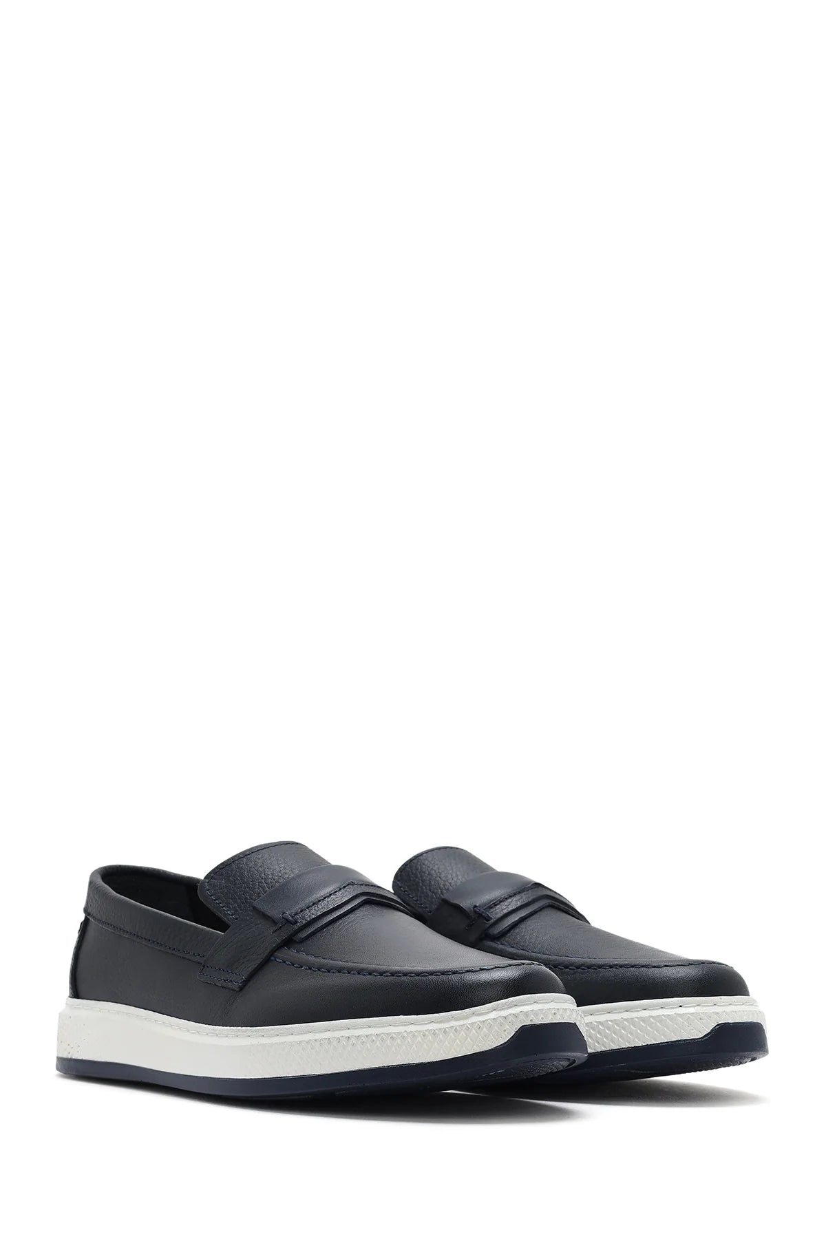 Erkek Lacivert Deri Loafer