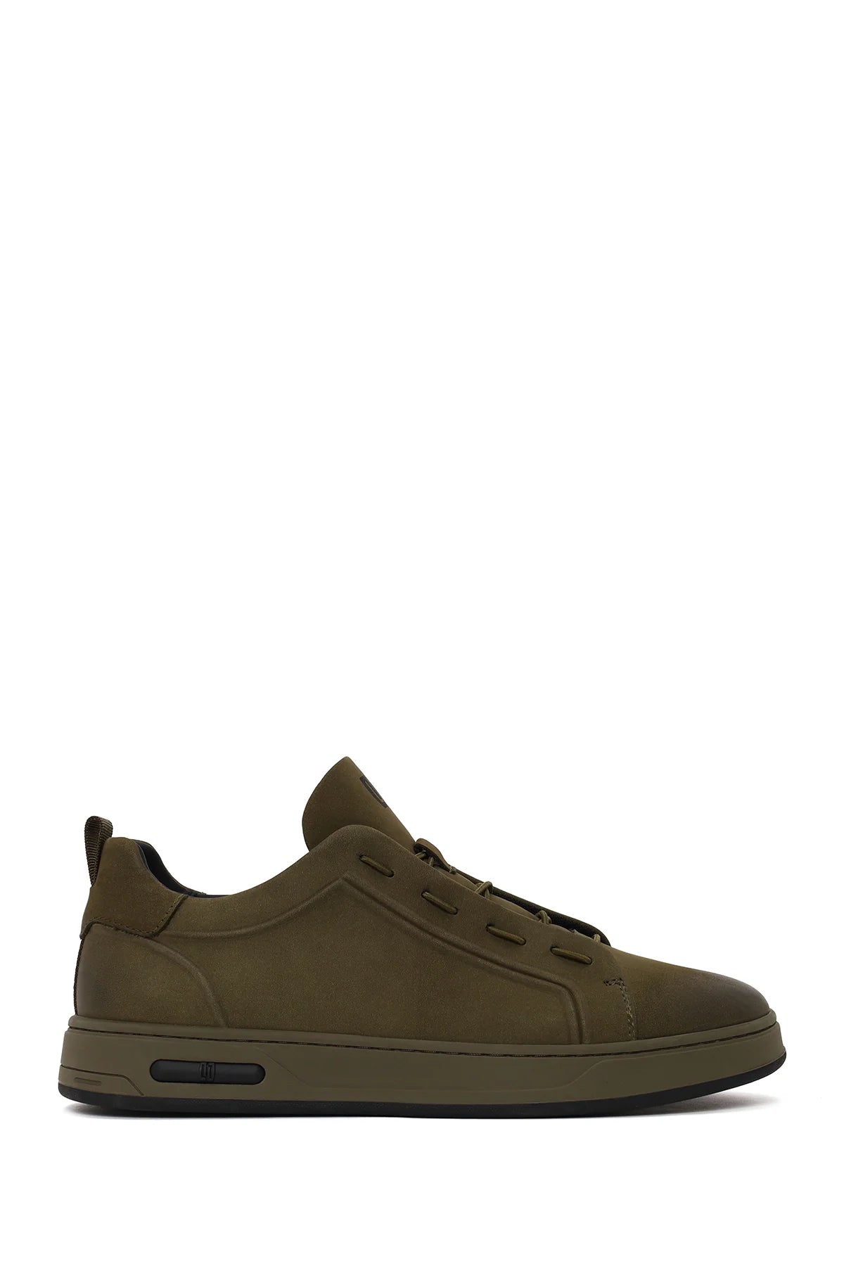 Erkek Haki Bağcıklı Nubuk Deri Sneaker