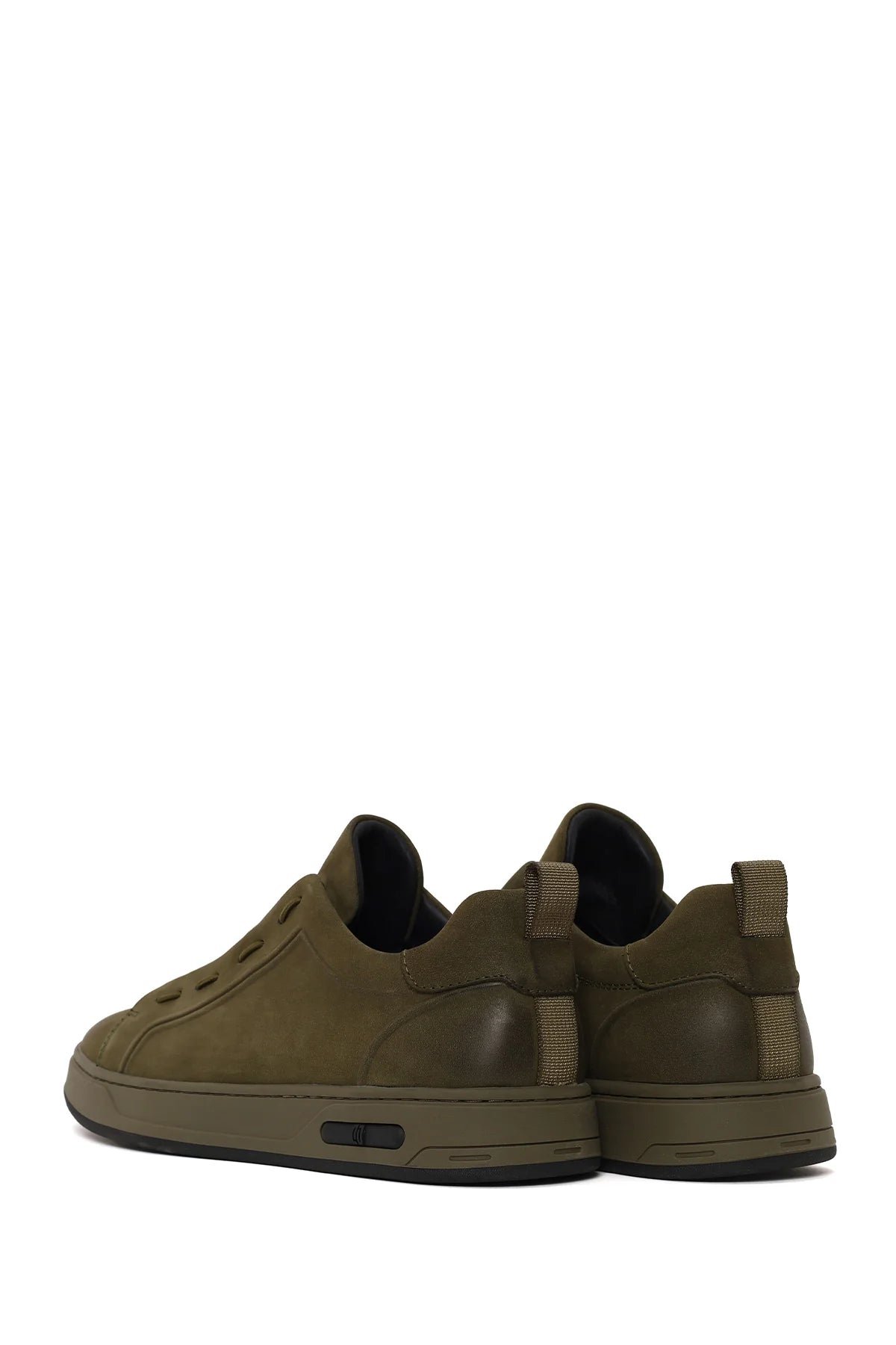 Erkek Haki Bağcıklı Nubuk Deri Sneaker