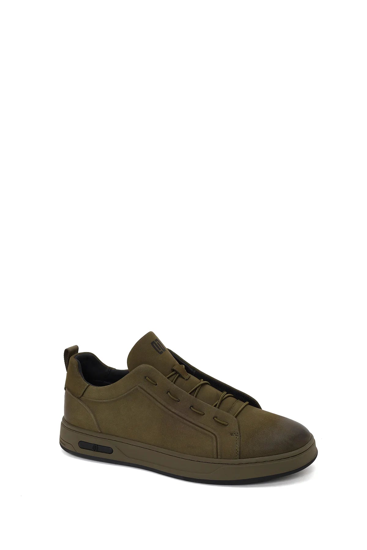 Erkek Haki Bağcıklı Nubuk Deri Sneaker