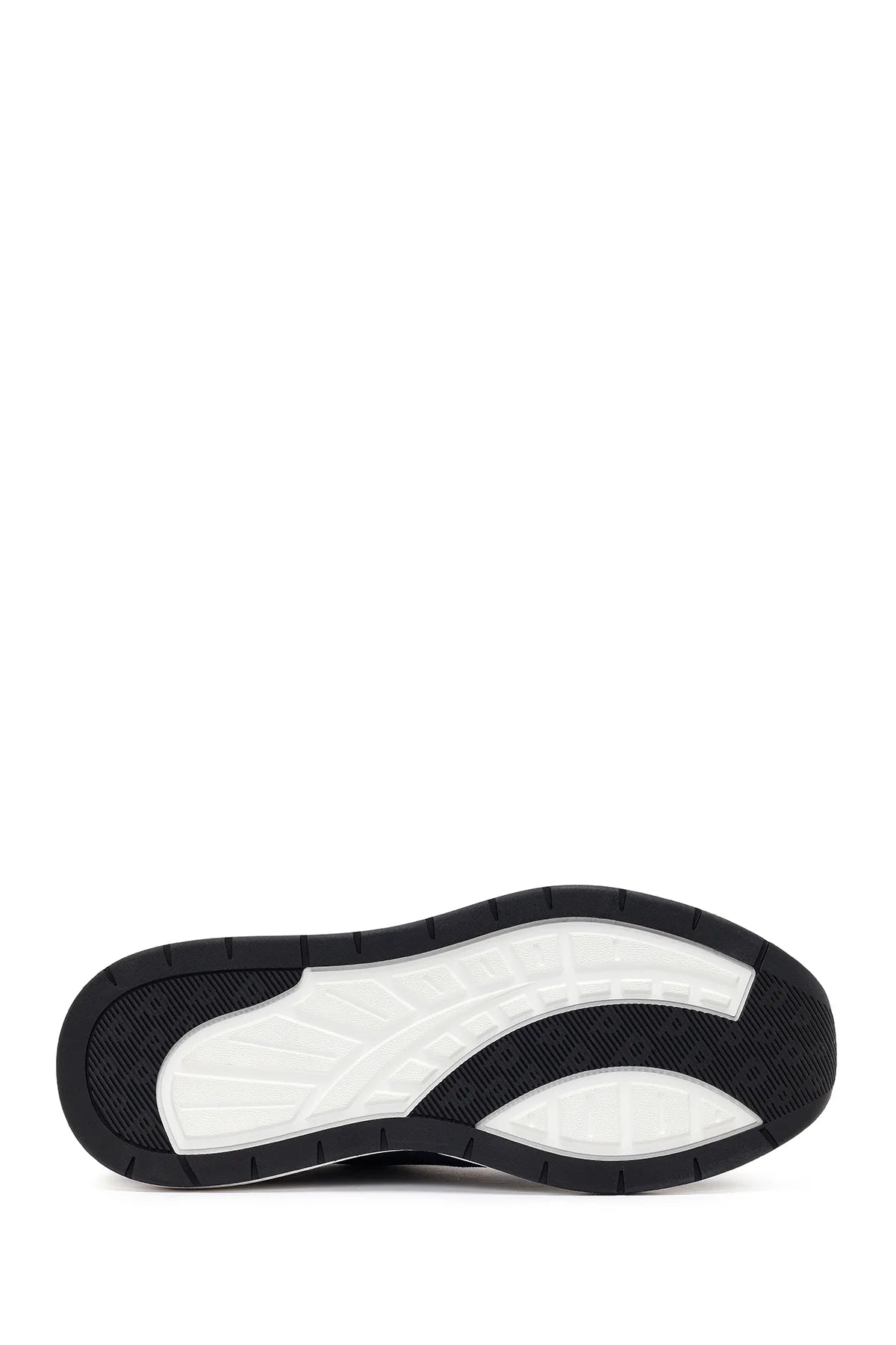 Erkek Lacivert Bağcıklı Kalın Tabanlı Deri Casual Sneaker