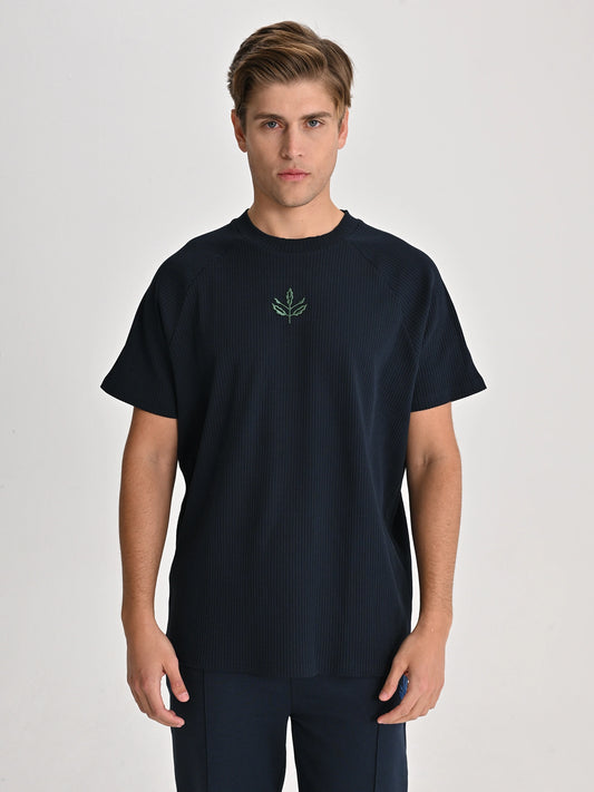 Fenerbahçe Lacivert Trend Yeşil Palamutlu Erkek Oversize Tshirt