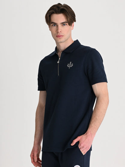 Fenerbahçe Lacivert Trend Krom Palamutlu Erkek Polo Tshirt