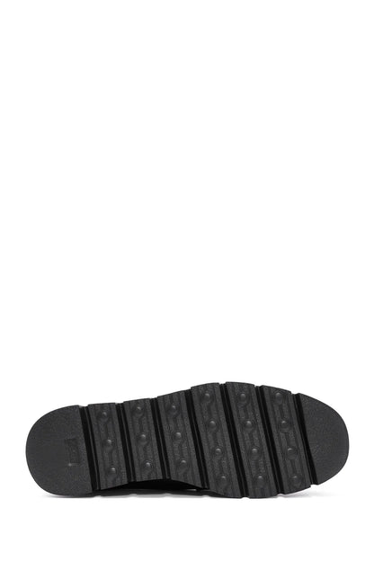 Kadın Siyah Toka Detaylı Deri Comfort Loafer
