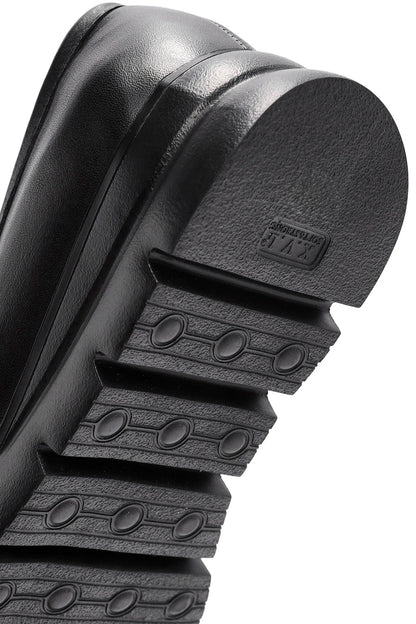Kadın Siyah Toka Detaylı Deri Comfort Loafer
