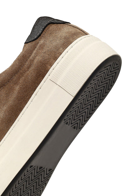 Kadın Bej Bağcıklı Kalın Tabanlı Süet Deri Sneaker