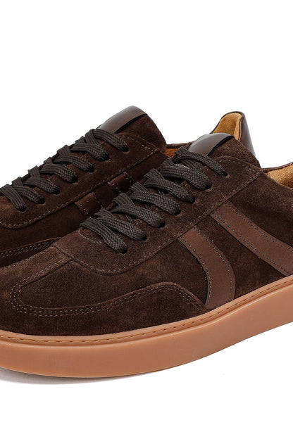 Kadın Kahverengi Bağcıklı Süet Deri Sneaker