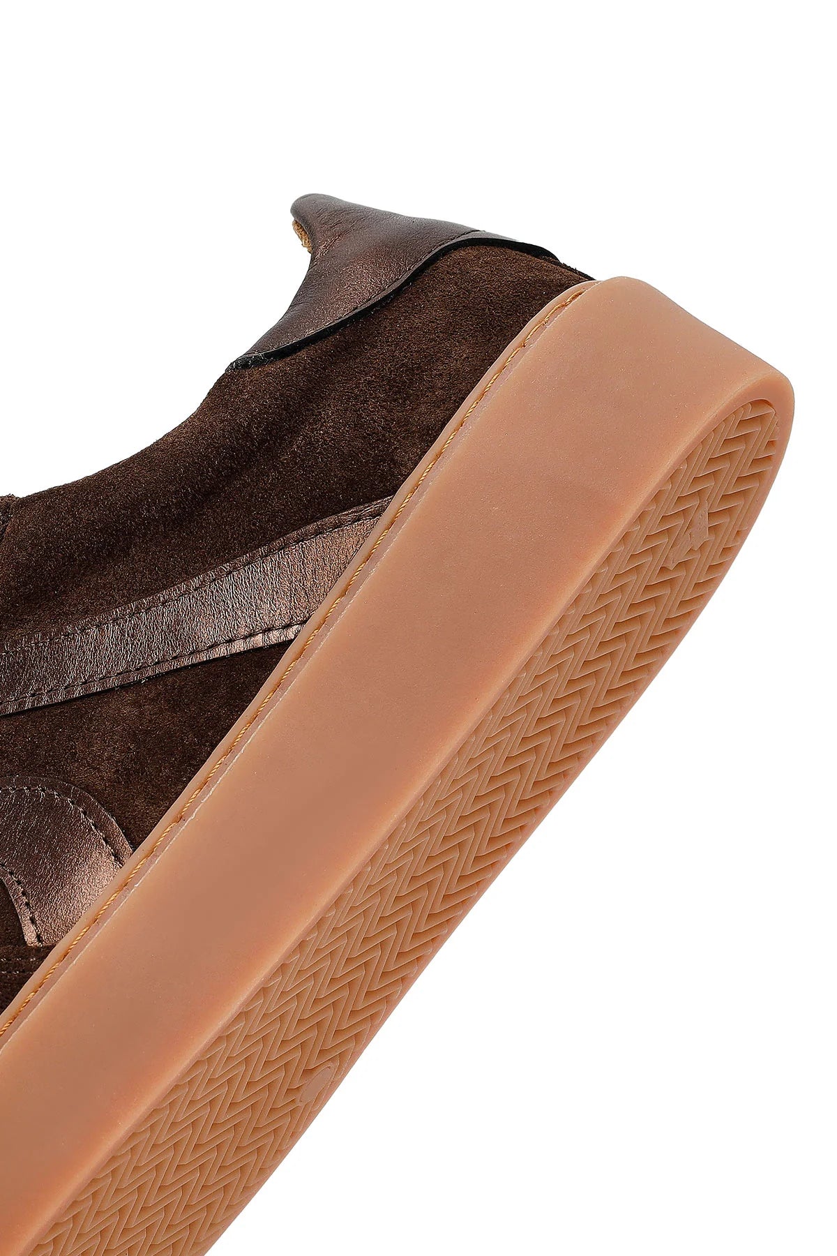 Kadın Kahverengi Bağcıklı Süet Deri Sneaker