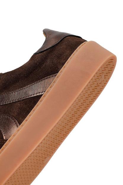 Kadın Kahverengi Bağcıklı Süet Deri Sneaker