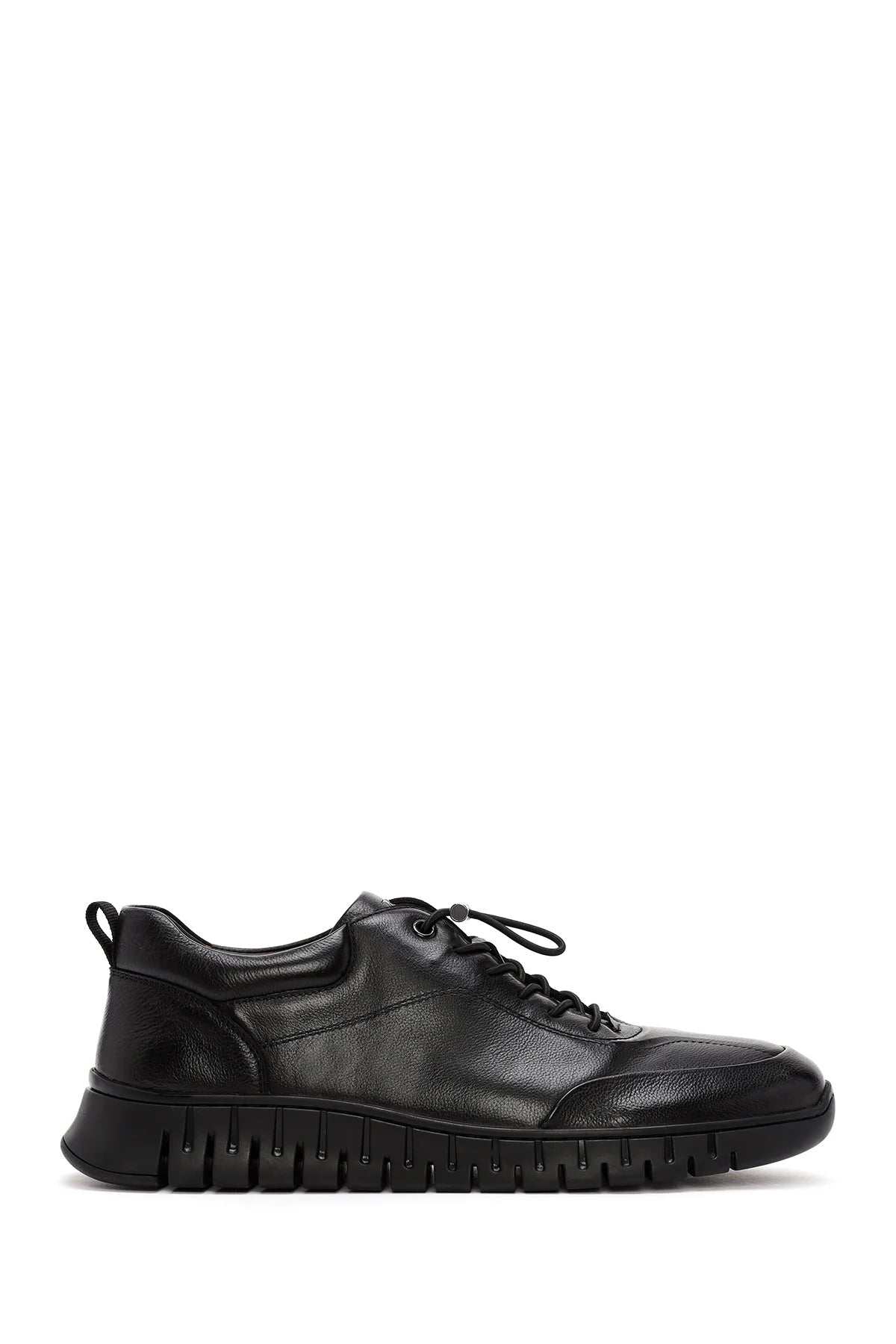 Derimod Fly Erkek Siyah Bağcıklı Deri Casual Sneaker