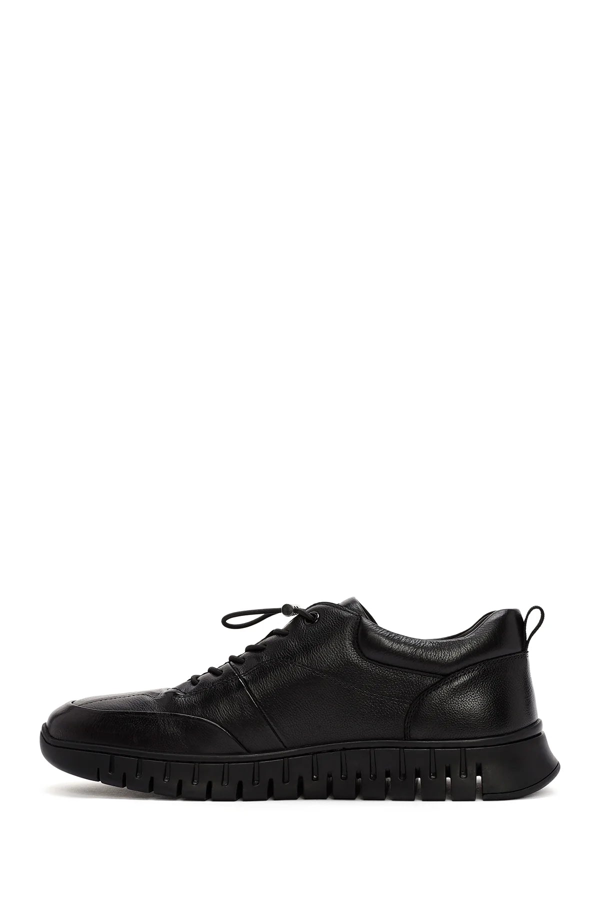 Derimod Fly Erkek Siyah Bağcıklı Deri Casual Sneaker