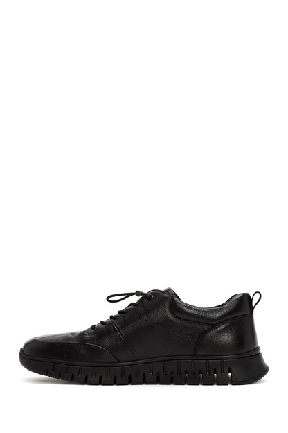 Derimod Fly Erkek Siyah Bağcıklı Deri Casual Sneaker