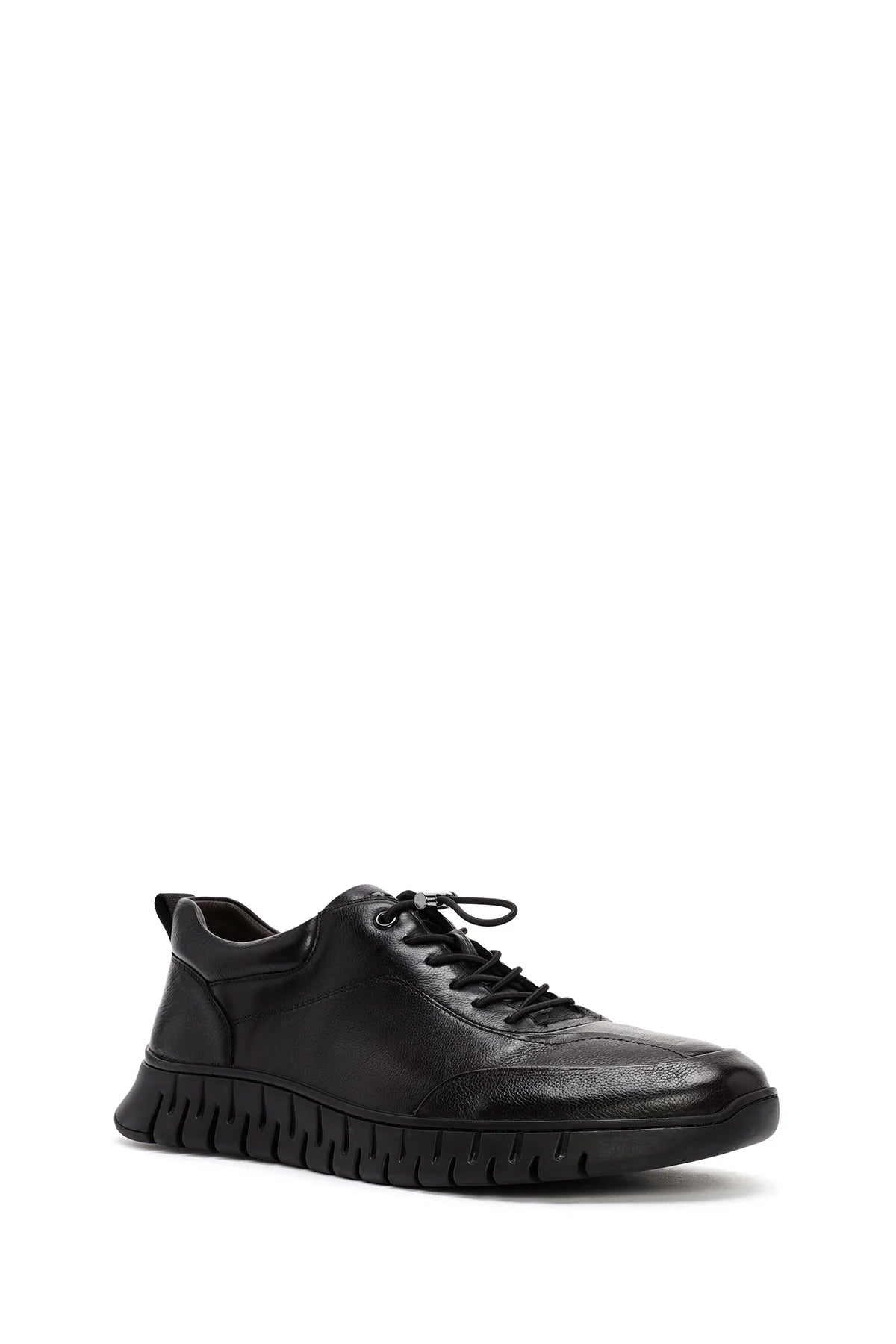 Derimod Fly Erkek Siyah Bağcıklı Deri Casual Sneaker