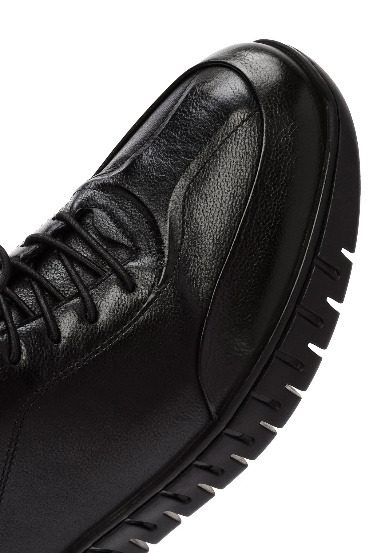 Derimod Fly Erkek Siyah Bağcıklı Deri Casual Sneaker