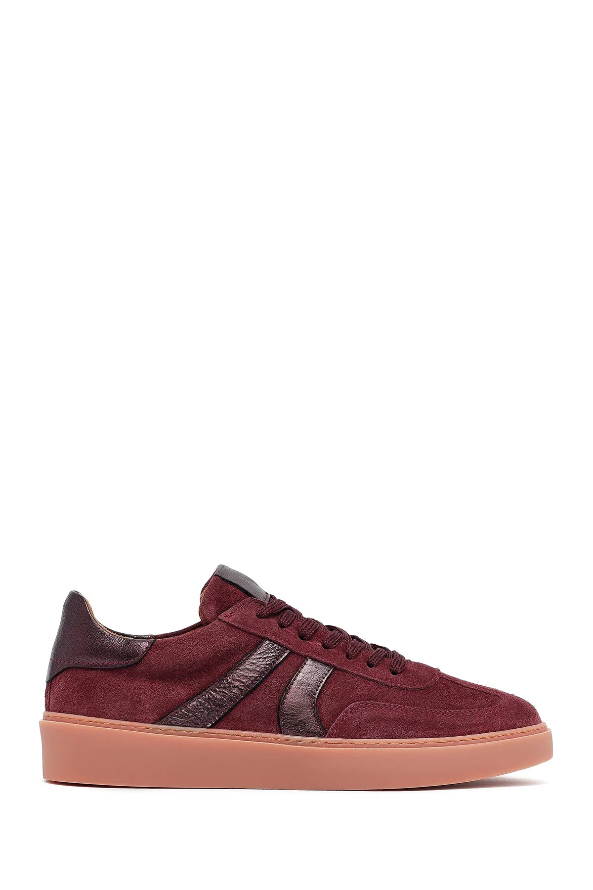 Kadın Bordo Bağcıklı Süet Deri Sneaker