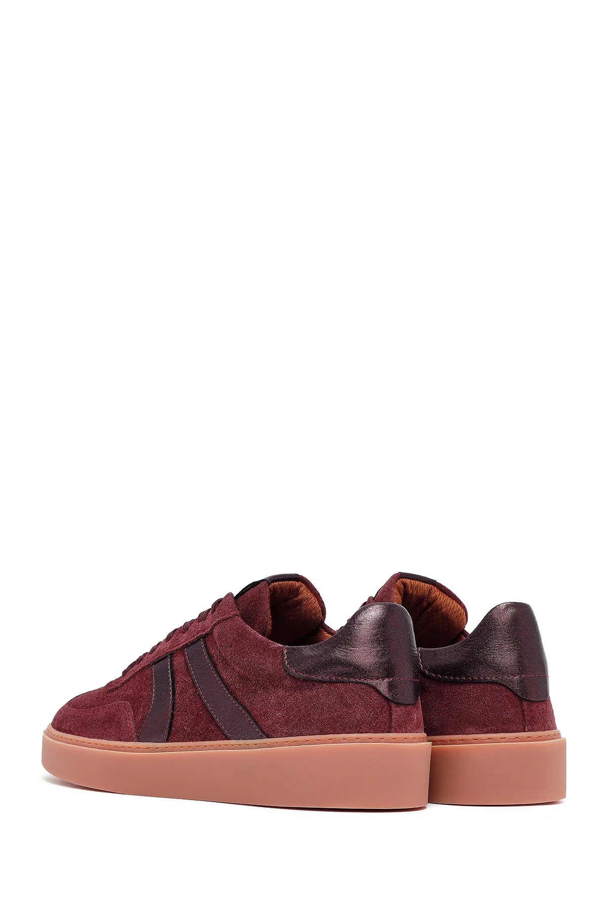 Kadın Bordo Bağcıklı Süet Deri Sneaker