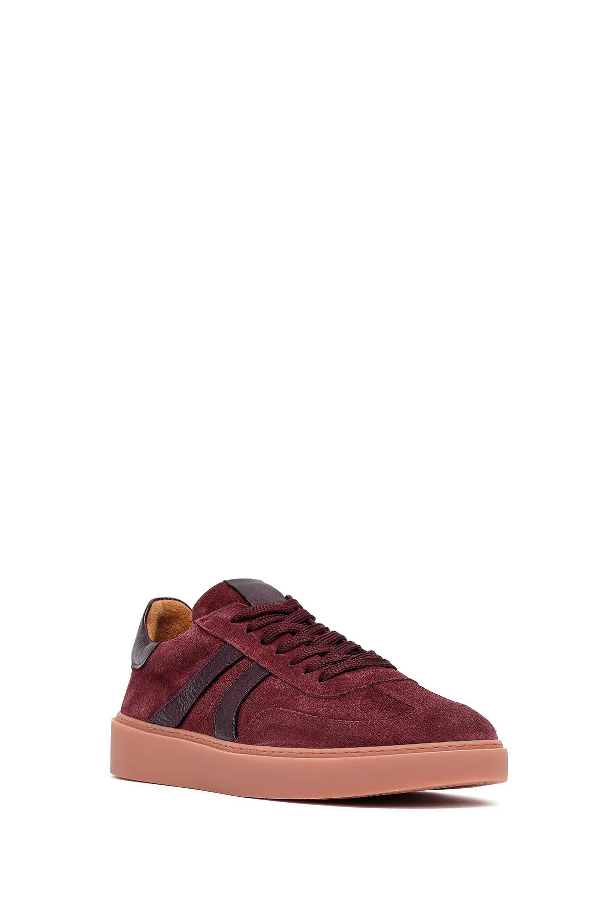 Kadın Bordo Bağcıklı Süet Deri Sneaker