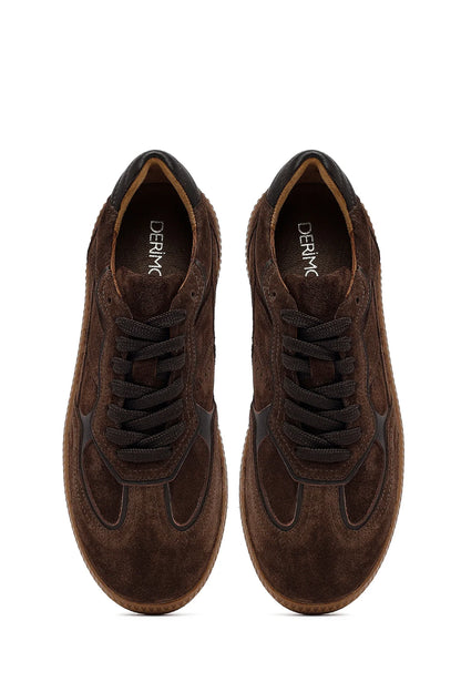 Kadın Kahverengi Bağcıklı Süet Deri Sneaker