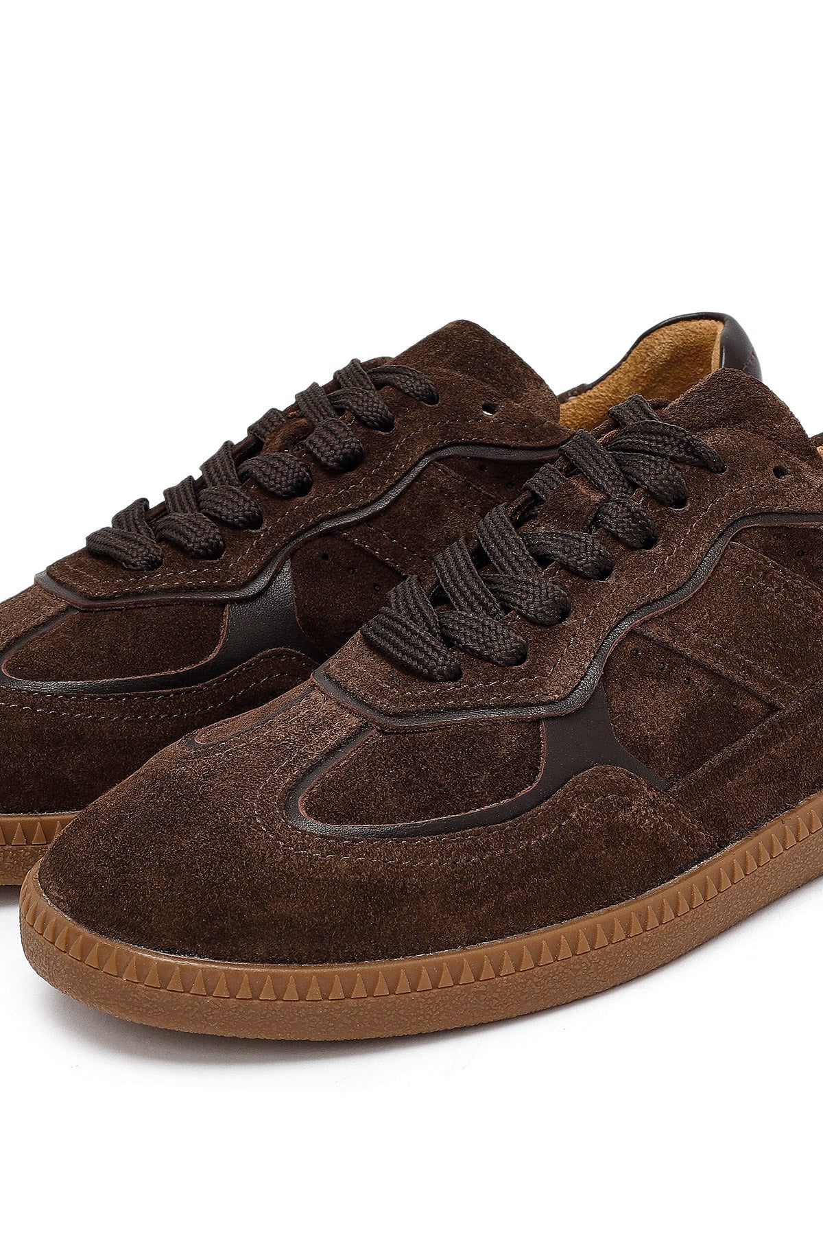 Kadın Kahverengi Bağcıklı Süet Deri Sneaker