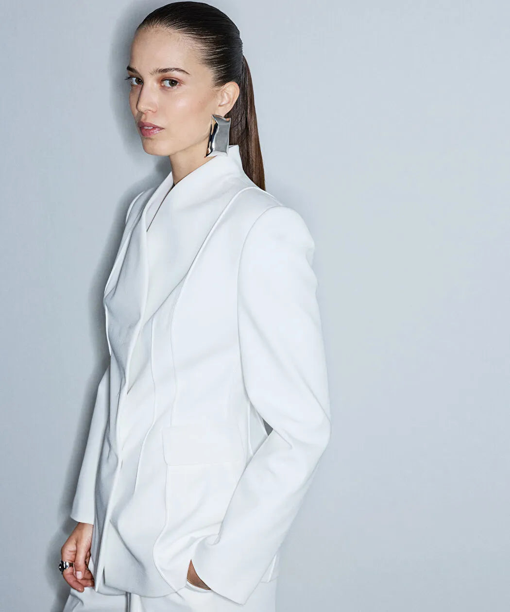 Ekru Bel Vurgulu Nervürlü Blazer Iw6260106116018 | Ipekyol