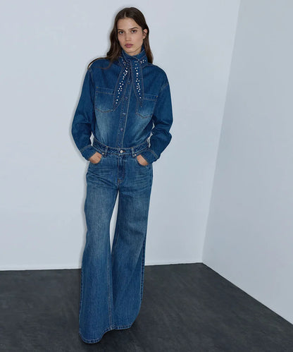 Mavi Çıkarılabilir Fularlı Denim Gömlek Iw6260025145629 | Ipekyol