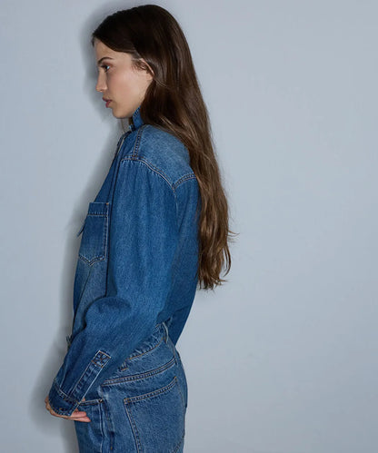 Mavi Çıkarılabilir Fularlı Denim Gömlek Iw6260025145629 | Ipekyol