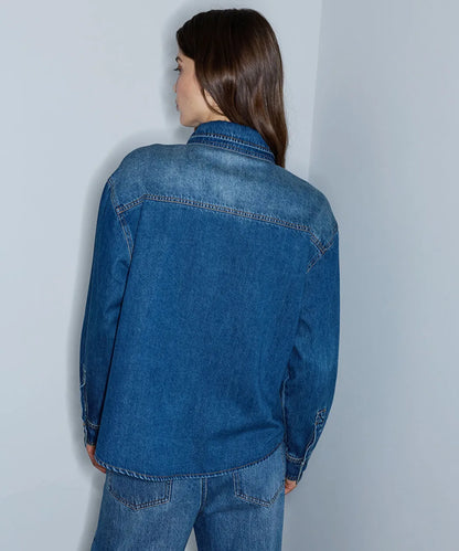 Mavi Çıkarılabilir Fularlı Denim Gömlek Iw6260025145629 | Ipekyol