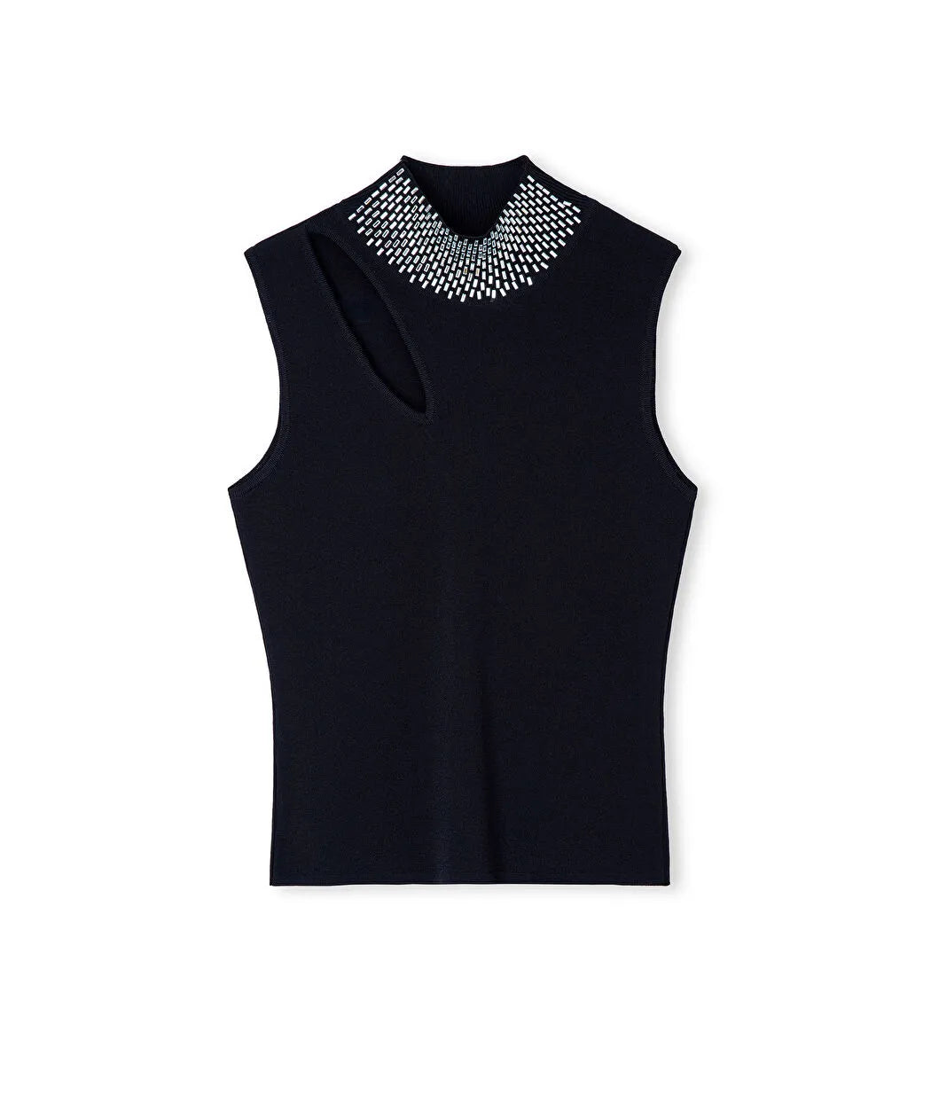 Siyah Hotfix Baskılı Cutout Triko Iw6260050181001 | Ipekyol
