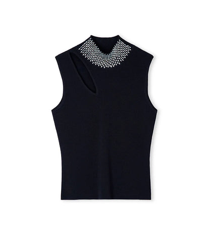 Siyah Hotfix Baskılı Cutout Triko Iw6260050181001 | Ipekyol