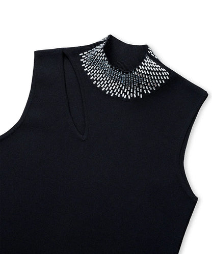 Siyah Hotfix Baskılı Cutout Triko Iw6260050181001 | Ipekyol
