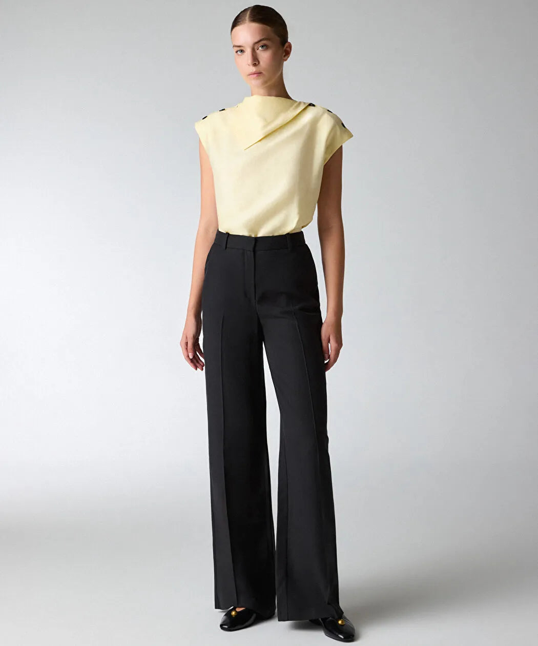 Siyah Wide Leg Pantolon Is1260003412001 | Ipekyol